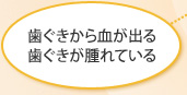 歯ぐきから血が出る・歯ぐきが腫れている